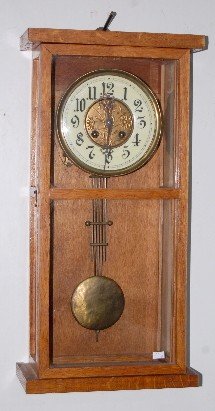 German Oak Wall Regulator Clock