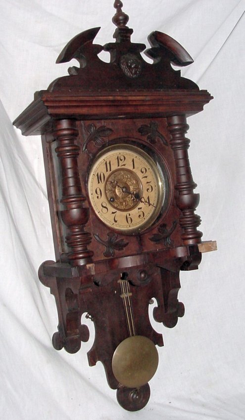 Art Nouveau Mahogany Wall Clock