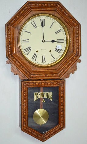 New Haven Oak Hanging School House Clock