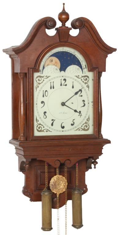 Seth Thomas “Lunar” Oak Wall Clock