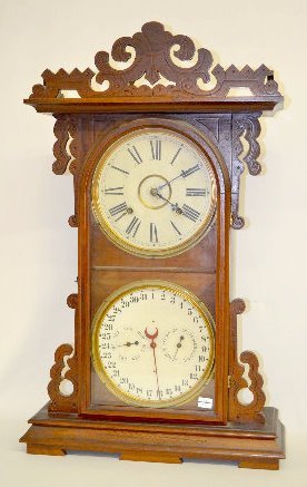 EN Welch “Arditi” Walnut Calendar Clock