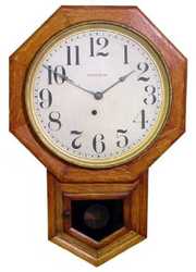 Ingraham Oak School House Clock