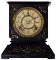 Ansonia Ebonized Iron Mantel Clock