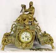 French 19th Century Figural Onyx Clock