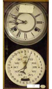 Walnut Double Dial Kitchen Calendar Clock