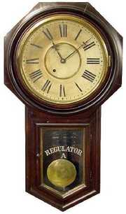 Ansonia Mahogany Regulator Wall Clock