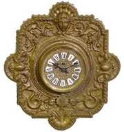 French Repousse Brass Wall Clock, 19th Century