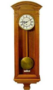 Hers Vienna Regulator Type Oak Wall Clock