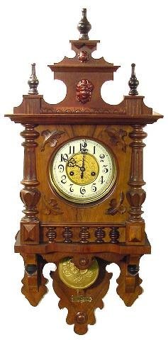 Mahogany Swinger Art Nouveau Clock