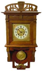 Mahogany Swinger Art Nouveau Clock