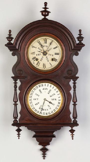 Welch Spring & Co. Victorian Hanging Calendar  Clock