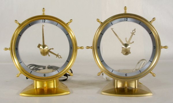 2 Jefferson Golden Helm Electric Clocks