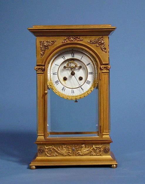 Architectural Gilt Crystal Regulator Clock