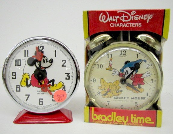 2 Mickey Mouse Vintage Alarm Clocks