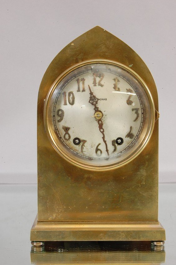 Seth Thomas Gothic Brass Shelf Clock