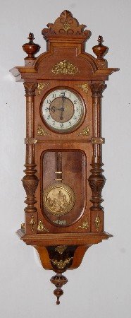 Gustav Becker Carved RA Clock