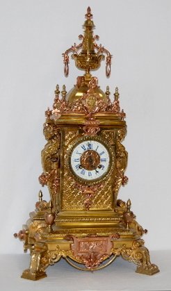 French Marti Brass Winged Ladies Clock