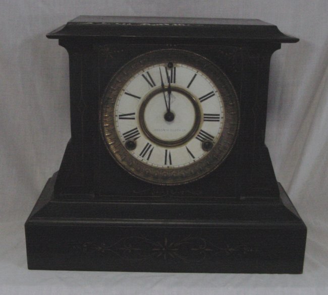 Ansonia Black Iron Mantle Clock