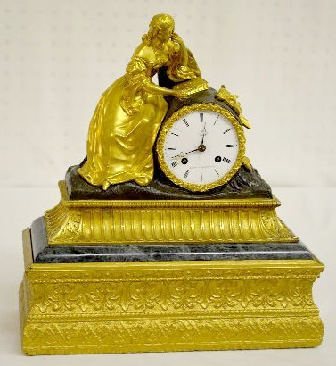 “Barbot – Paris”  Mantel Clock with Lady