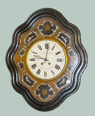 French M.O.P. Inlay Picture Frame Clock