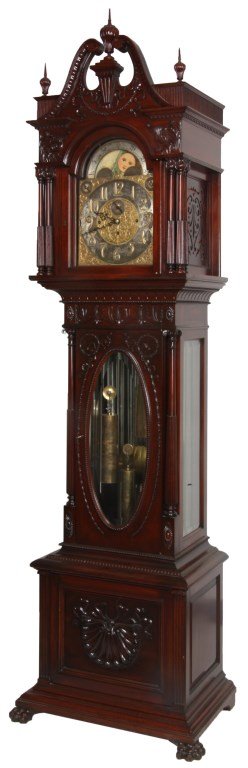 Elliot 9 Tube Mahogany Grandfather Clock