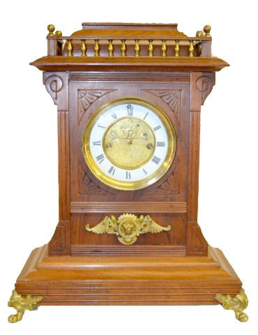 Welch Walnut Shelf Clock, “Eveline”, w/Patti Mvt.