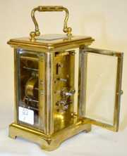 French Antique Brass Carriage Clock w/Alarm