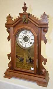 Ingraham Walnut Shelf Clock w/Alarm