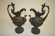 Ansonia Double Statue T&S Clock & 2 Urns