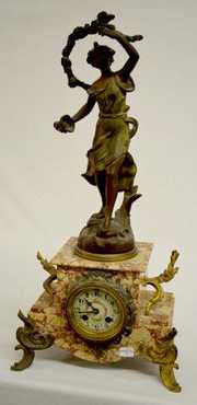 French Marble Statue Clock