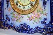 Ansonia Register Cobalt Blue China Clock