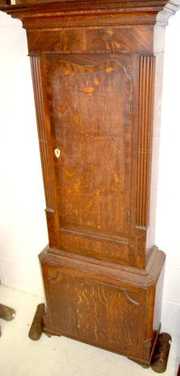 English Oak Time and Strike Tall Case Clock