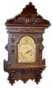 Massive Carved Gustav Becker Wall Clock