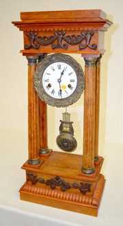 French 4 Column Portico Clock