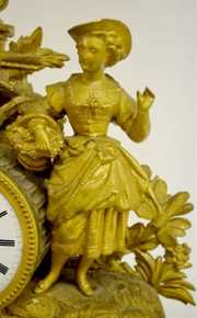 French Statue 8 Day T&S Clock