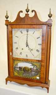 Eli Terry Pillar & Scroll Clock w/Wood Works