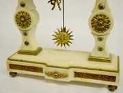 Ornate French Marble & Brass Antique Shelf Clock