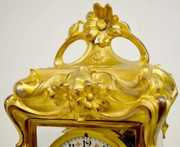 Gilt Floral Crystal Regulator Clock