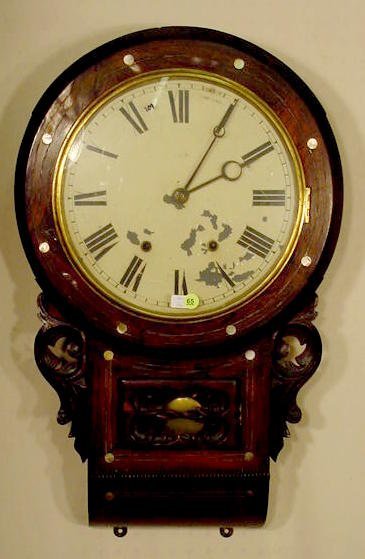 Seth Thomas Inlaid Rosewood Wall Clock