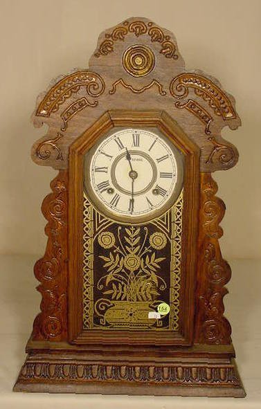 Ansonia Pine Case Parlor Clock