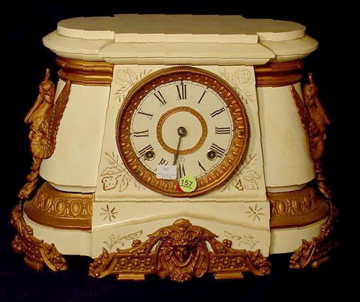 Ansonia Pompeii Iron Case Mantle Clock