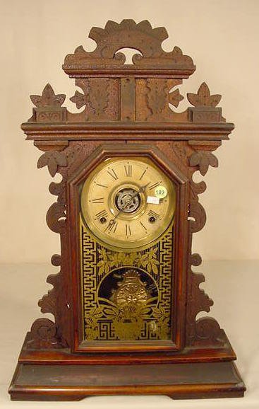 Ingraham Pansy Walnut Shelf Clock