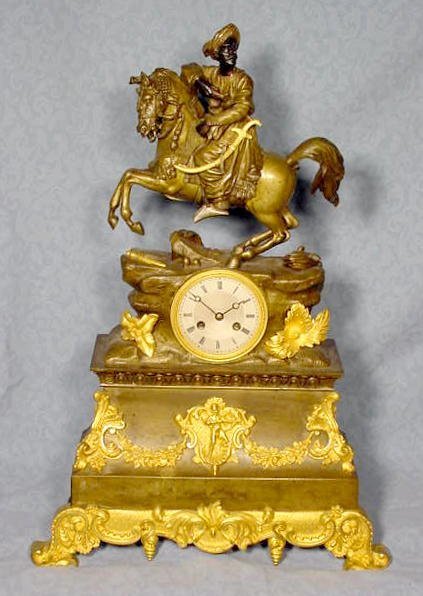 French Dore Bronze Figural Clock