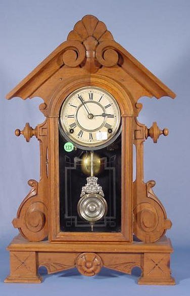 George Owens Hand Carved Walnut Parlor Clock