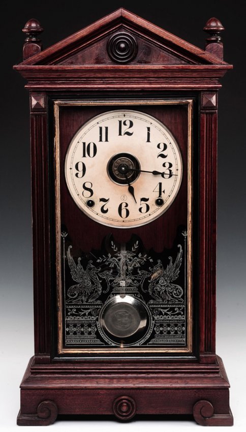 SETH THOMAS ‘ALBANY’ WALNUT PARLOR CLOCK ALL ORIGINAL