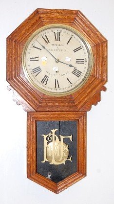 Oak New Haven Railroad Advertising Clock