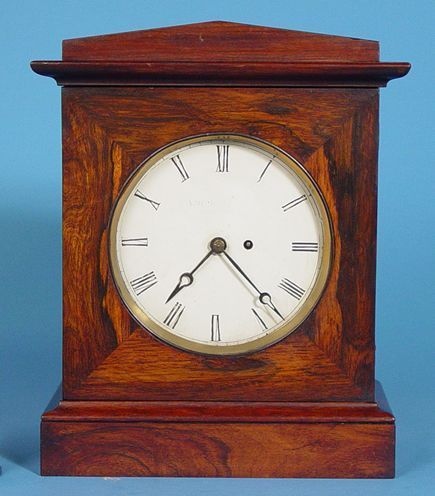 English Regency Fusee Rosewood Bracket Clock