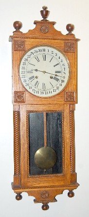 Oak Waterbury T & S Wall Clock