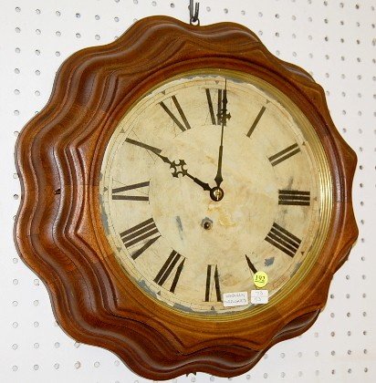Ingraham Corrugated Time Only Antique Wall Clock