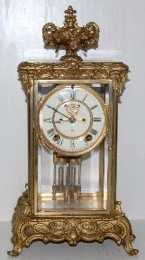 Ornate Ansonia Crystal Regulator Clock